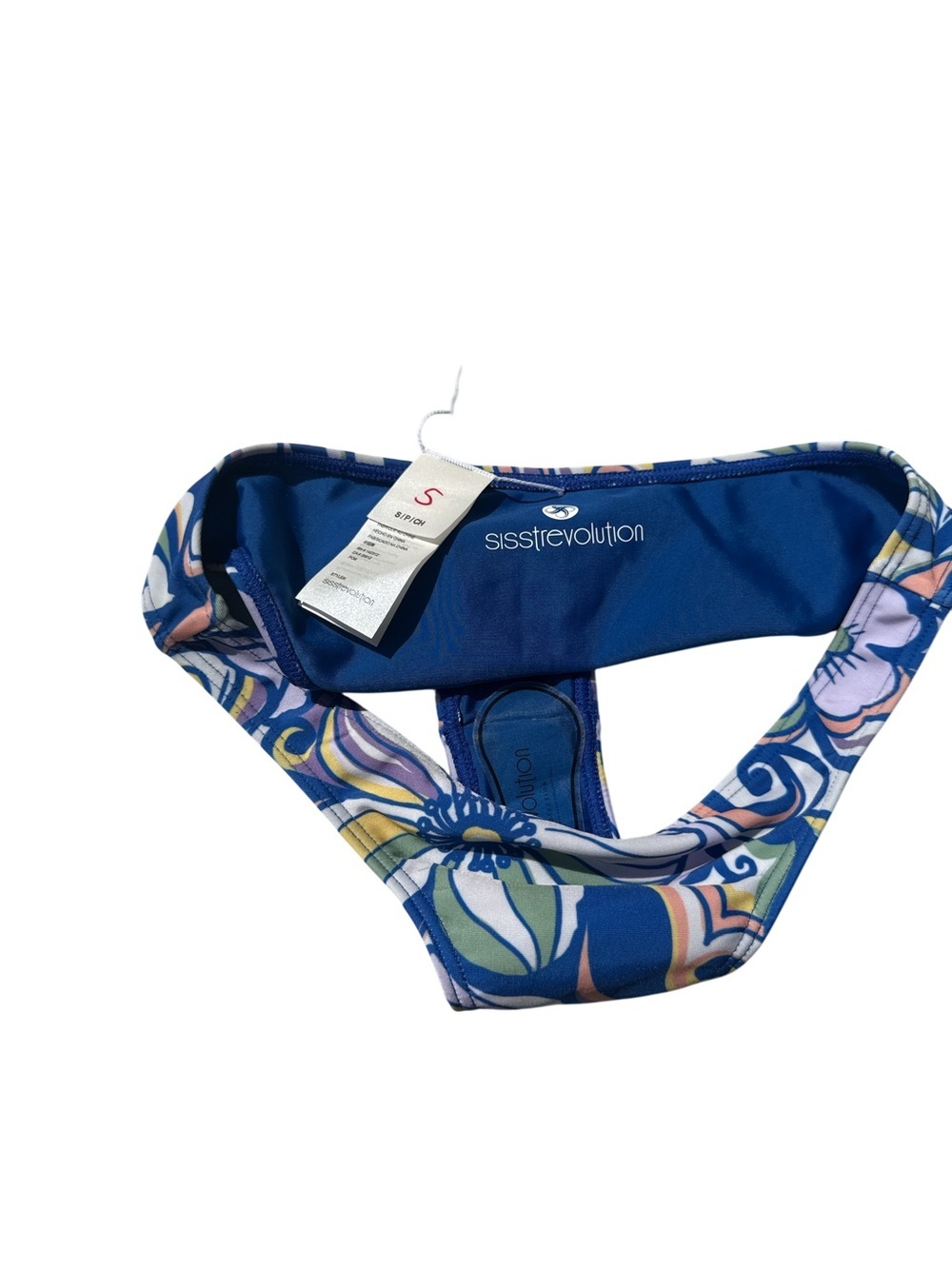 Sisstrevolution Blue Floral Strappy Women's Cheekey  Bikini Set size small NWT - Picture 3 of 3